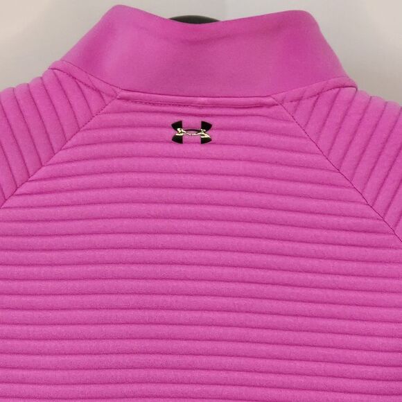Under Armour ColdGear Ribbed Half Zip Athletic Running Pullover Pink MD - Picture 3 of 9